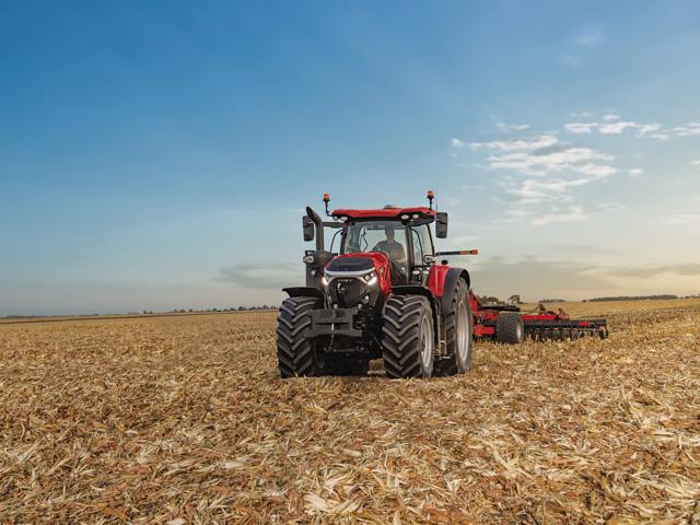 Case IH's Kurt Coffey urges farmers to take a close look at Case IH's new Nutri-Tiller 1000 strip tillage tool and its new Optum series tractors (shown here), available in three models from 360 to 435 horsepower, powered by Case IH's brand-new version of its Cursor 9 engine. (Photo courtesy of Case IH)