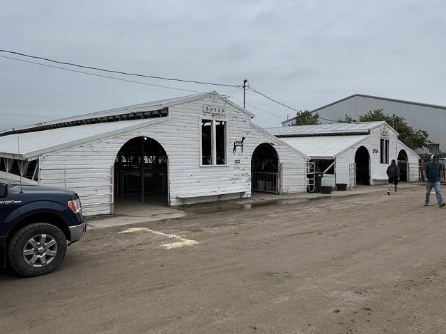 The last two original buildings at the Washington County (Nebraska) Fairgrounds were torn down after the 2026 fair last week. The weathered, over 100-year-old buildings held many memories for generations of livestock-showing families. (DTN photo by Russ Quinn)